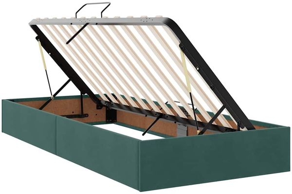 vidaXL LED-Speicherbett mit Matratze Dunkelgrün 90 x 190 cm Samt 3371484 Bild 7