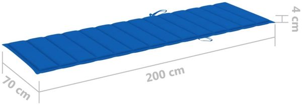 vidaXL Sonnenliegen-Auflage, Oxford-Gewebe königsblau, 200 x 70 x 3 cm Bild 8