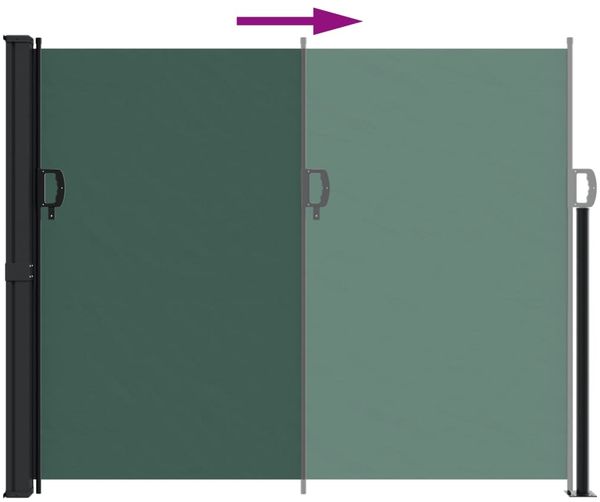 vidaXL Seitenmarkise Ausziehbar Dunkelgrün 160x600 cm 4004530 Bild 5