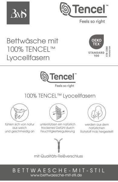 TENCEL™ Lyocell Bettwäsche anthrazit Garnitur 200x220 + 2x 80x80 Bild 4