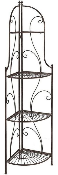 Ambiente Haus Standregal Eckregal mit 4 Böden - Antikbraun 157 cm, 1-tlg.