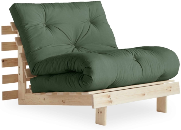 Karup Design Roots Futonsessel Gestell Natur Matratze Olive Green