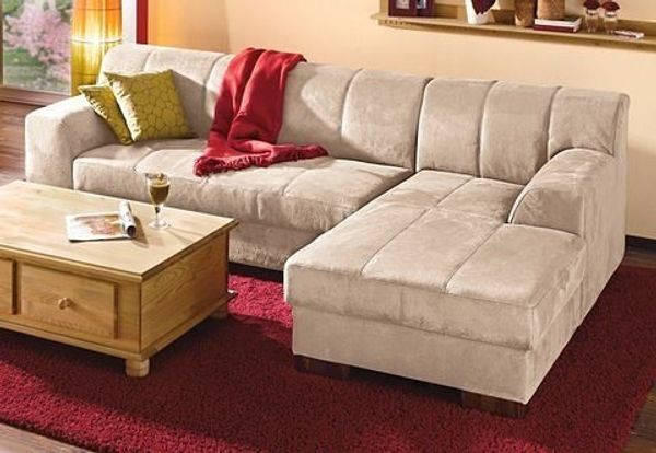 Home affaire Ecksofa Falk klare Linien, elegant und zeitlos, L-Form, mit Federkern und wahlweise mit Bettfunktion