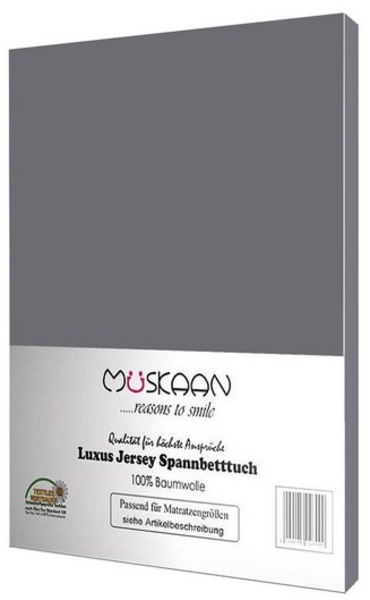 Müskaan Spannbettlaken Jersey Spannbettlaken, Baumwolle, (1 Stück), mit Gummizug Bild 2