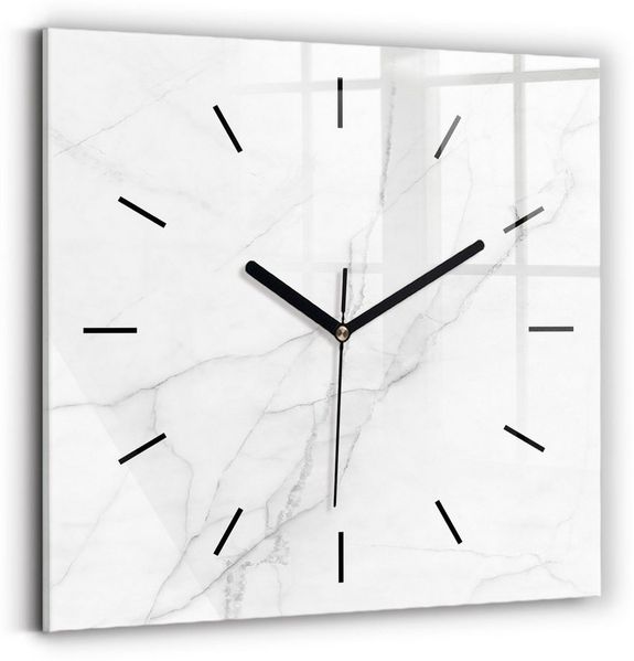 Tulup Wanduhr Dekorative Glasuhr Marmor Rechteckige Moderne Uhr aus Gehärtetem Glas