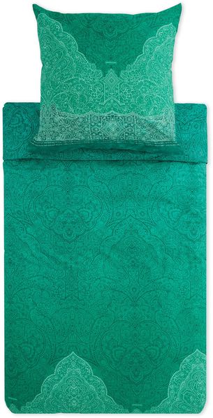 Bettwäsche Bassetti Mako Satin Dolceaqua V1 grün smaragd 135x200