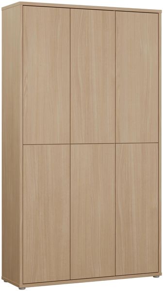 Forte ALICE SPRINGS Schuhschrank 100 110, modern-minimalistisch, 6-türig, Flurschrank, Holzwerkstoff, Elegancia Eiche Holzdekor, 109,2 cm breit x 191,9 cm hoch x 34,9 cm tief