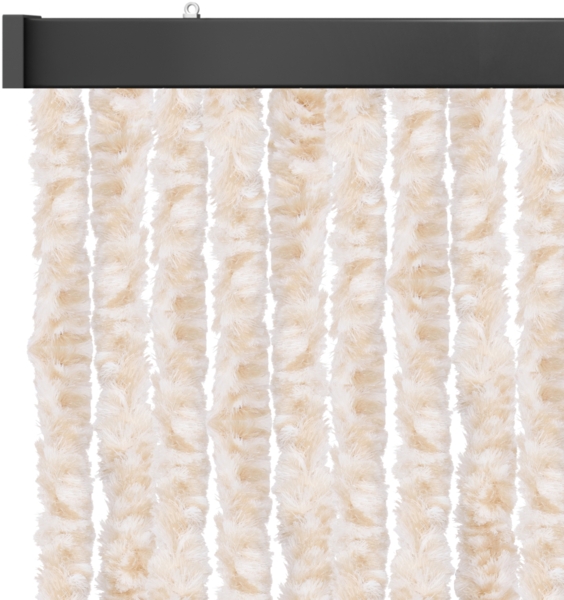 Flauschvorhang 80x185 cm in Meliert beige - weiß, perfekter Insekten- und Sichtschutz für Ihre Balkon- und Terrassentür, viele Farben