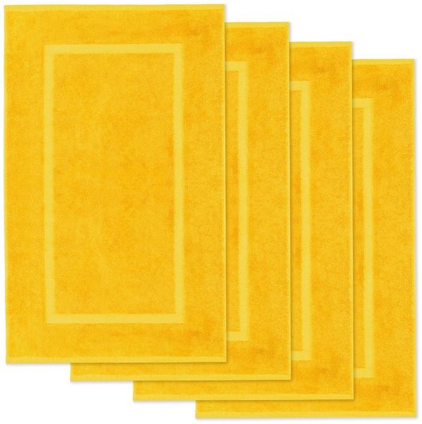 Lavea Badematte 4er Set Badeteppiche Elena Frottee 50x80 cm Badvorleger, 100% Baumwolle, 500 g/m² Frottier, weich & saugstark, pflegeleicht