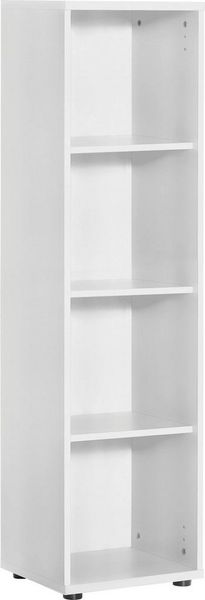MÖBELPARTNER Standregal Hochregal Büroregal Bücherregal Weiß 146,9 x 39,3 x 34,5