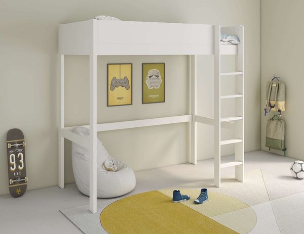 OTTO home Hochbett TIPO, Topseller, Kinderbett, Leiter links oder rechts montierbar (B/H/T 200x190x90cm) FSC® zertifiziertes Massivholz, Rundum-Absturzschutz