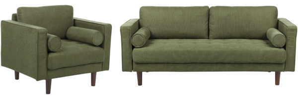 Sofa Set dunkelgrün 4-Sitzer NURMO
