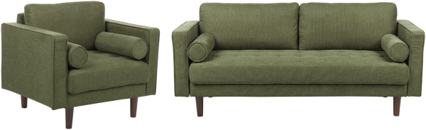 Sofa Set dunkelgrün 4-Sitzer NURMO