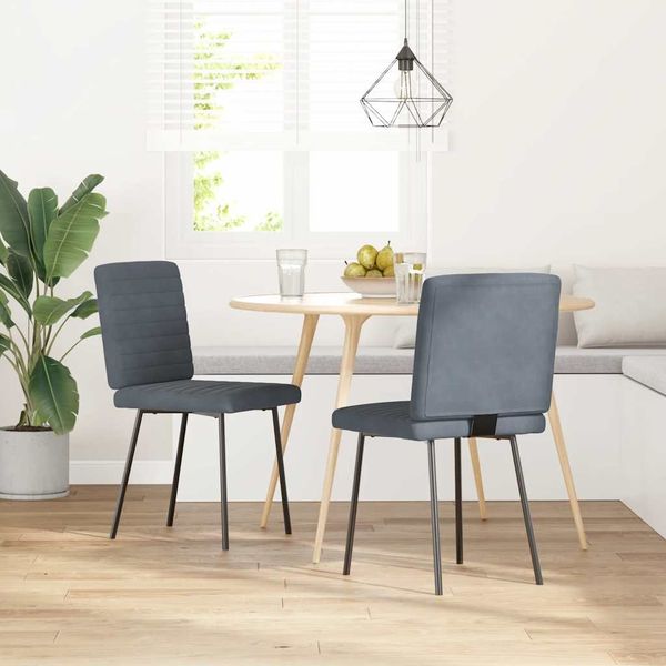 vidaXL Esszimmerstühle 2 Stk. Dunkelgrau Samt 4101157