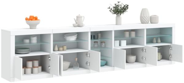 vidaXL Sideboard mit LED-Leuchten Weiß 283x37x67 cm 3209023