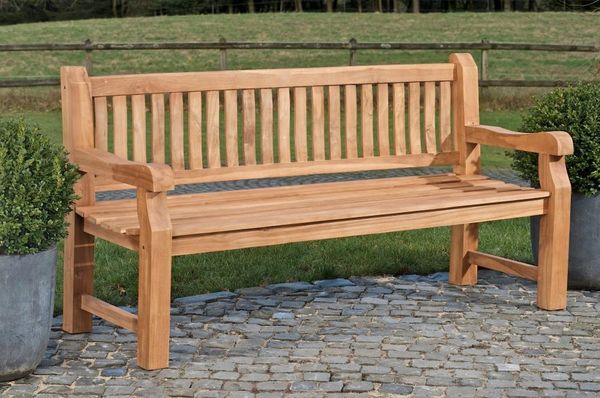 TPFGarden Gartenbank Jacky-N, Teak-Holz Sitzbank massiv Garten Bank Sprossen-Design Breite 180cm