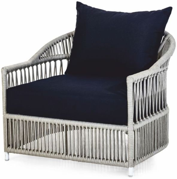 Casa Padrino Luxus Gartensessel Grau / Schwarz 86 x 98 x H. 76 cm - Garten Möbel