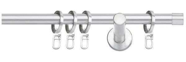 SN DECO GROUP Gardinenstange Brest, Ø 19 mm, 1-läufig, Fixmaß, Verschraubt, Stahl, Komplettset mit Ringen