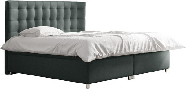 99rooms Riverside Boxspringbett Strukturstoff 120x200 cm Dunkelgrau Bild 3