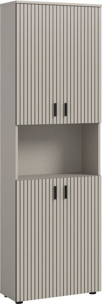 welltime Hochschrank MANI, Höhe: 192 cm, Paneeloptik, 1 offenes Fach, 8 Fächer Hochschrank, Bad-Hochschrank, Bad-Schrank, Bad, Badezimmer