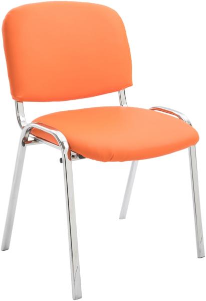 CLP Stuhl Ken Chrom Kunstleder stapelbar und mit modernem Design,orange