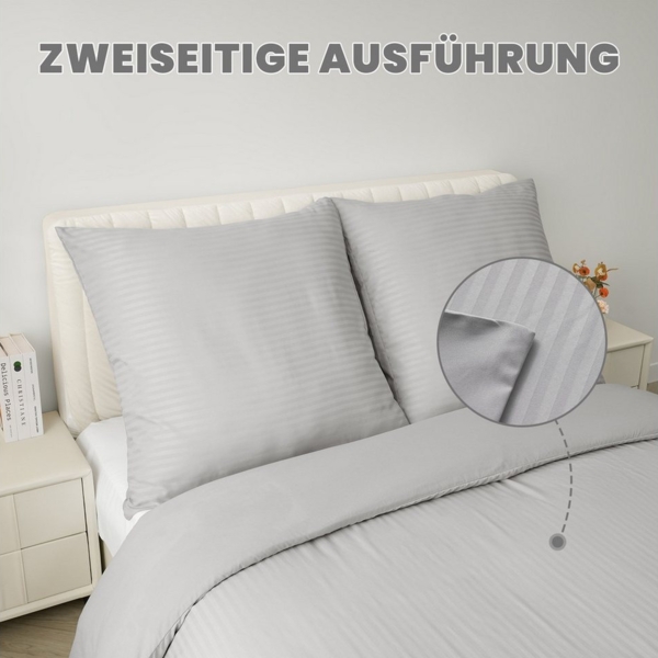 Good Nite Bettwäsche Gestrecktes Mikrofaser-Bettwäsche-Set mit Reißverschluss, Mikrofaser (Polyester), 3 teilig, Hochwertige Mikrofaser, gebürstet, Umschlagstil