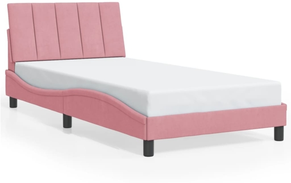 vidaXL Bettgestell ohne Matratze "Hanko" Rosa 100x200 cm Samt 3207836