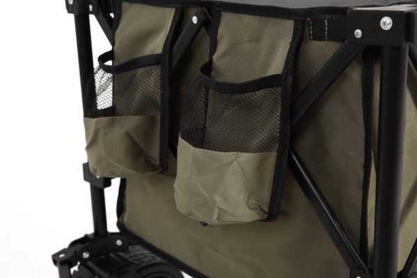 Faltbarer Bollerwagen 136×54×60 cm Schwarz, XXL Handwagen mit 300 L Volumen, Stahlrahmen & automatischem Griff Bild 8