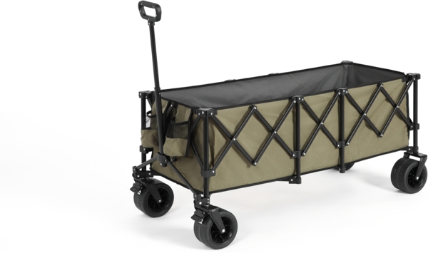 Faltbarer Bollerwagen 136×54×60 cm Schwarz, XXL Handwagen mit 300 L Volumen, Stahlrahmen & automatischem Griff Bild 3