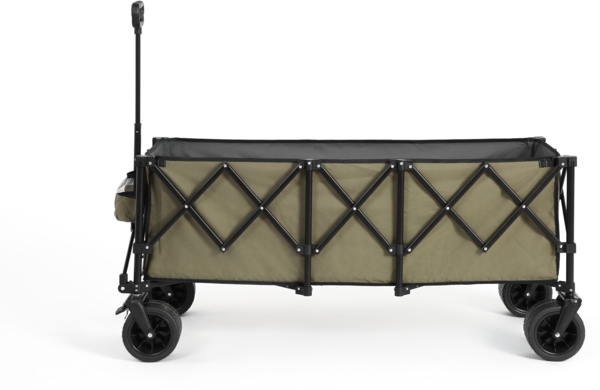 Faltbarer Bollerwagen 136×54×60 cm Schwarz, XXL Handwagen mit 300 L Volumen, Stahlrahmen & automatischem Griff Bild 1