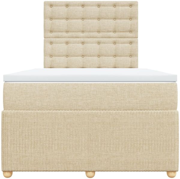 vidaXL Boxspringbett mit Matratze Creme 120x200 cm Stoff 3294342 Bild 6