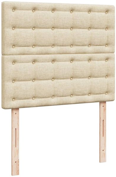 vidaXL Boxspringbett mit Matratze Creme 120x200 cm Stoff 3294342 Bild 11