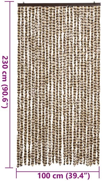 vidaXL Fliegenvorhang Beige und Braun 100x230 cm Chenille 377390 Bild 7