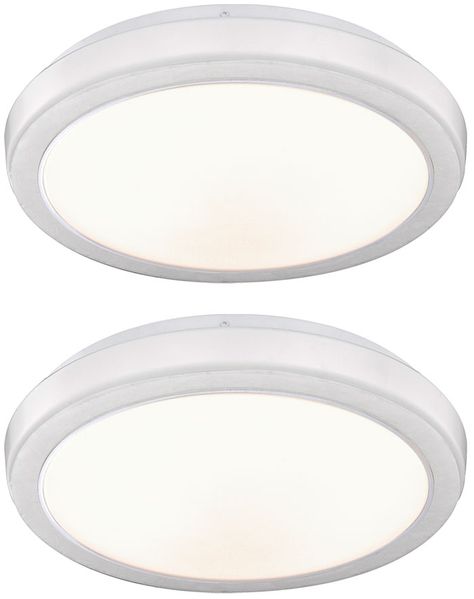 2er Set LED Deckenleuchte, Acryl, weiß marmoriert, D 33,5 cm