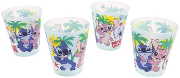 Disney Lilo & Stitch Kinder Becher Set 4 teilig 285 ml aus Polypropylen