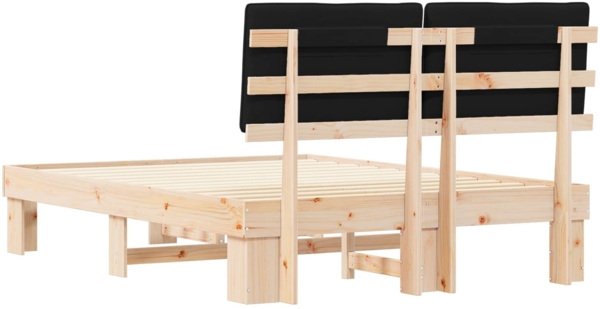 vidaXL Bettgestell mit gepolstertem Kopfteil Schwarz 140x200 cm 877486 Bild 6