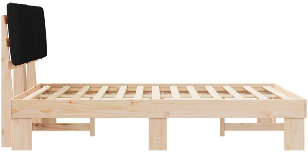 vidaXL Bettgestell mit gepolstertem Kopfteil Schwarz 140x200 cm 877486 Bild 5