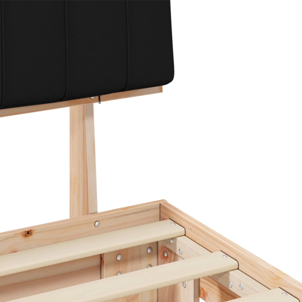 vidaXL Bettgestell mit gepolstertem Kopfteil Schwarz 140x200 cm 877486 Bild 7