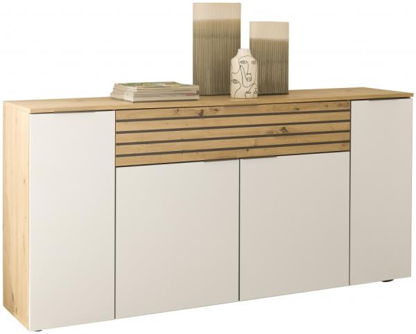Sideboard Brenda / BZ 5110, Holzwerkstoff, Weiß, Holzfarben, 177 x 85 x 37 cm