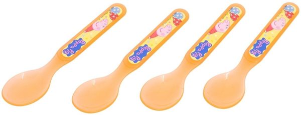 Peppa Pig Kinder Löffel Set 4 teilig geeignet für Mikrowelle und Spülmaschine ab 4 Jahre