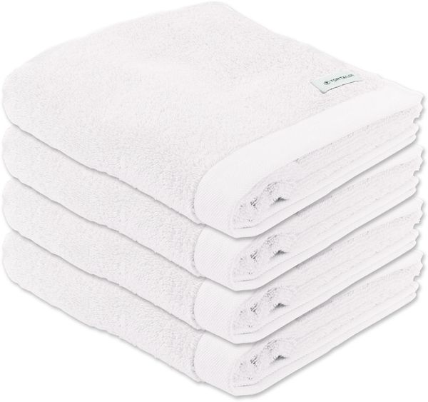 TOM TAILOR Handtuch, 4er Pack - Color Bath Towel, Frottier, Baumwolle Weiß 50x100cm