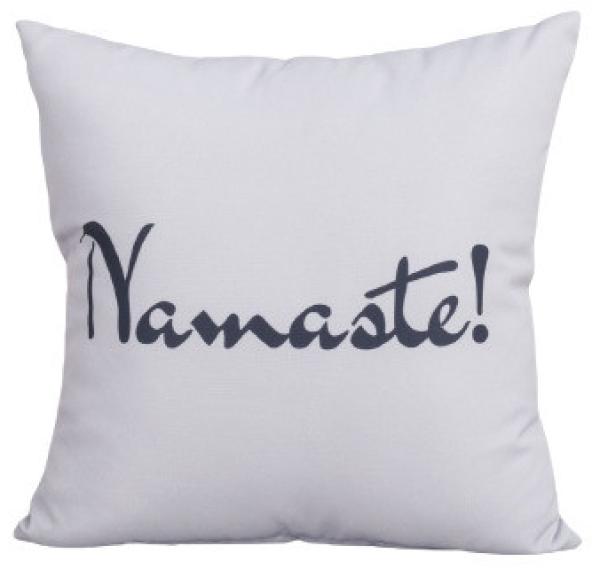 Primaster Wendekissen Namaste 45 x 45cm Grau Zierkissen Sofakissen Dekokissen