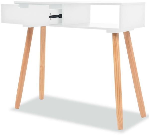 Konsolentisch, Beistelltisch, Konsole Kiefernholz Massiv 80 x 30 x 72 cm Weiß