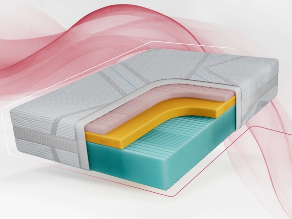 Schaummatratze für Allergiker, 7-Zonen, Visco Schaum memory, Höhe 26 cm, Kaltschaum Matratze, Härtegrad H2 - 160 x 200 cm - VELO - LUX