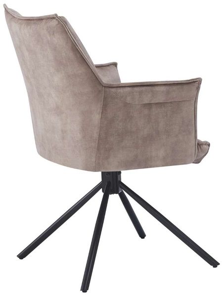 Drehbarer Design Stuhl AURELIA creme Samt schwarz Metallgestell 360° Bild 4