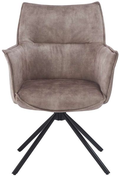 Drehbarer Design Stuhl AURELIA creme Samt schwarz Metallgestell 360° Bild 8