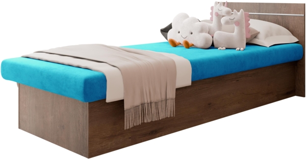 Kinderbett Berta Bis, Blau, Esche Dunkel