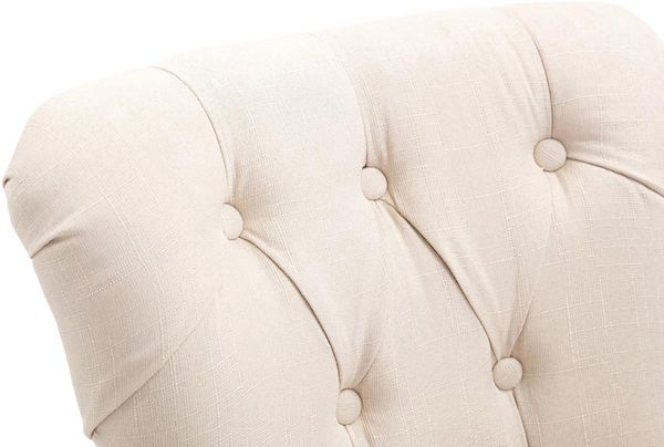 Barhocker KAGAD - Stoff Creme 55x57x109 cm Braun | Barstuhl Mit Lehne Tresenhocker Tresenstuhl Kneipenhocker Kneipenstuhl Bild 3
