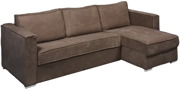Vente-unique - LORETO Sofa SamtStoff Braun - B 223 cm152 cm x H 90 cm x L 278 cm Bild 2