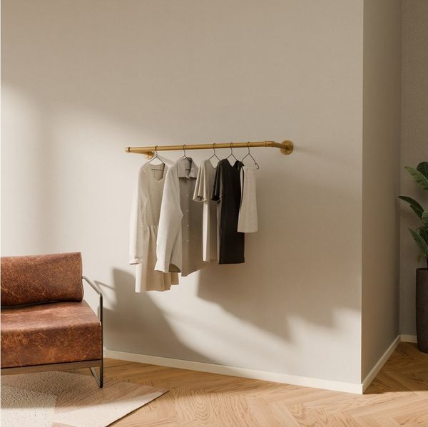 pamo. design Garderobenständer FINN, (Garderobe Flur schmal), offene Kleiderstange zur Wandmontage im industrial Design